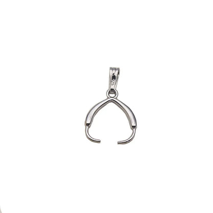 22mm Solid Sterling Silver Bail Pendant Connector Pinch Bail for Round Beads Jewelry Necklace Pendant Making Components DIY
