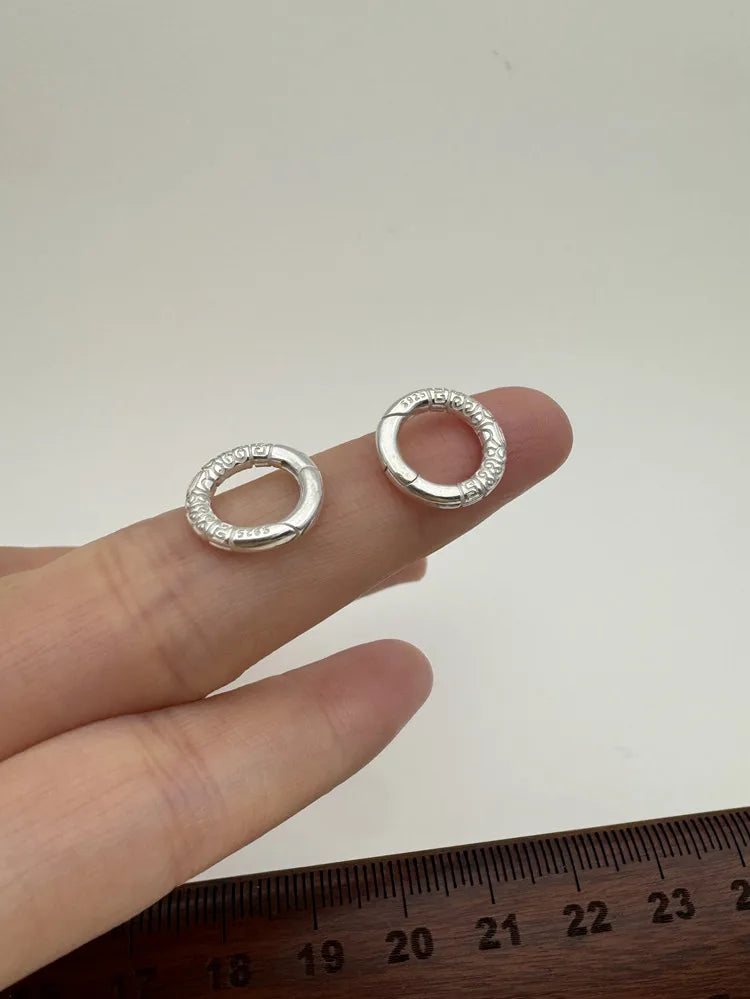 1PCS Solid 925 Sterling Silver 12mm Spring Clasp Round  DIY Jewelry Making Cloud Connector  Accessories Finding