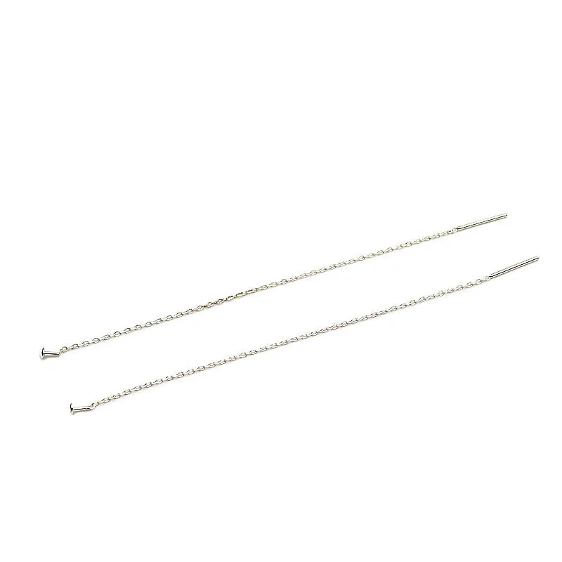 1Pair Earwire Solid 925 Sterling Silver Ear Thread 7cm with Headpin for Jewelry Beads Making DIY Dangle Findings Components