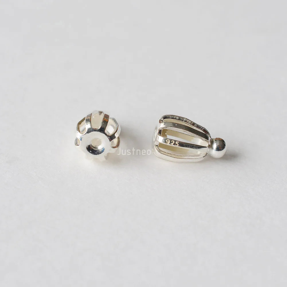 Solid 925 Sterling Silver screw Stud Earring Post Pin with screw earring backs for Pearl earring stud Jewelry diy Components