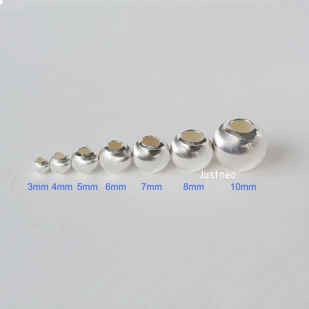 3mm-10mm Solid 925 Sterling Silver Loose Beads, Beautiful Cats Eye Silver Beads For Making Fashion Jewelry, 1 Piece