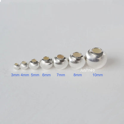 3mm-10mm Solid 925 Sterling Silver Loose Beads, Beautiful Cats Eye Silver Beads For Making Fashion Jewelry, 1 Piece