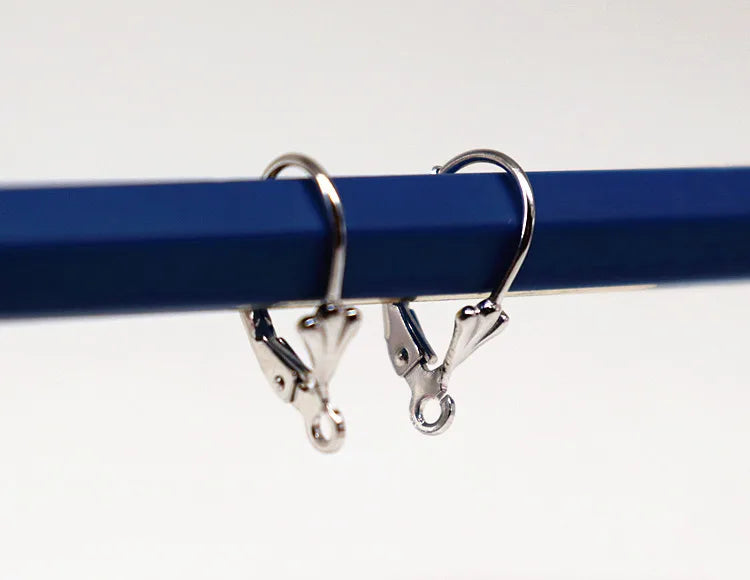 100% 925 Sterling Silver Earwire Hooks Hinged French Leverback with Open Jump Ring Snap Women DIY Original Findings