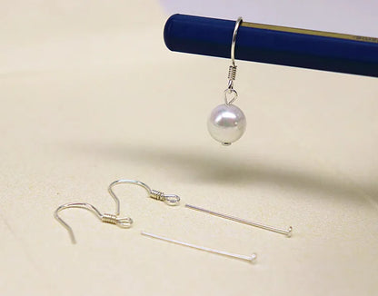 1Pair 925 Sterling Silver Earrling Settings Diy Jewelry Making Components For Round Beads Findings