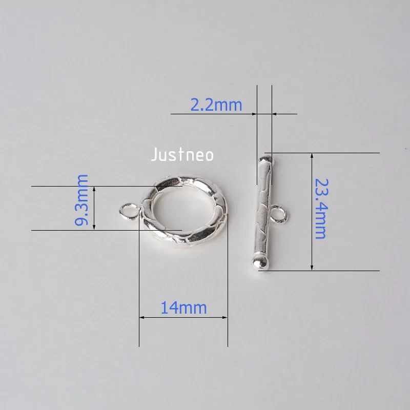 Solid 925 Sterling Silver Circle toggle clasp for jewelry making