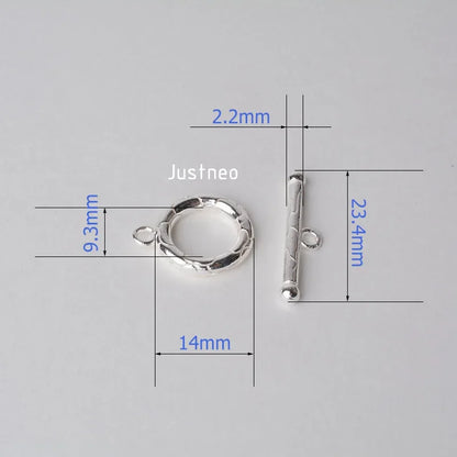 Solid 925 Sterling Silver Circle toggle clasp for jewelry making