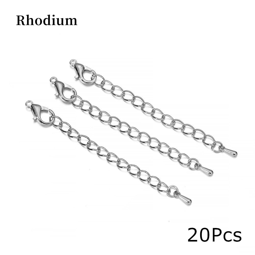 Connecteur de fermoirs à homard pour chaîne de queue d'extension de ton de 50 à 70mm, lot de 10 à 20 pièces