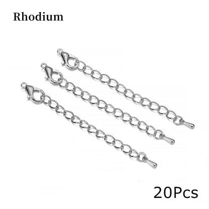 Connecteur de fermoirs à homard pour chaîne de queue d'extension de ton de 50 à 70mm, lot de 10 à 20 pièces