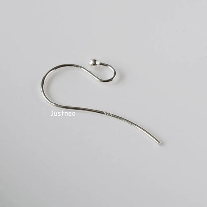 ear hook,24*0.8mm solid 925 sterling silver earring wire hooks with 2mm ball ,1pair