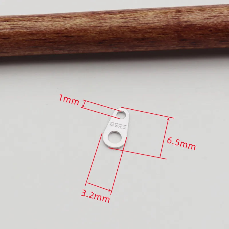 1 Piece 925 Sterlng Silver Connectors Double Hole DIY Tag Making Accessories Jewelry Necklace Bracelets