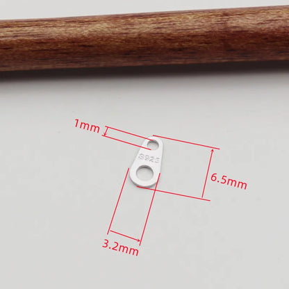 1 Piece 925 Sterlng Silver Connectors Double Hole DIY Tag Making Accessories Jewelry Necklace Bracelets