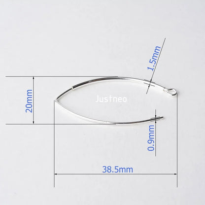 ear hook, solid 925 sterling silver earring wire hooks, sterling silver earring findings components, Jewelry DIY Findings
