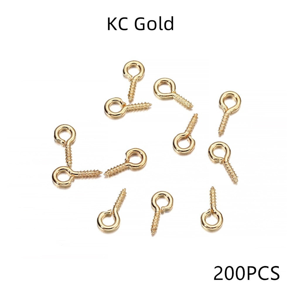 Gold Mini Eye Pins, 100-200pcs 5-6.5mm