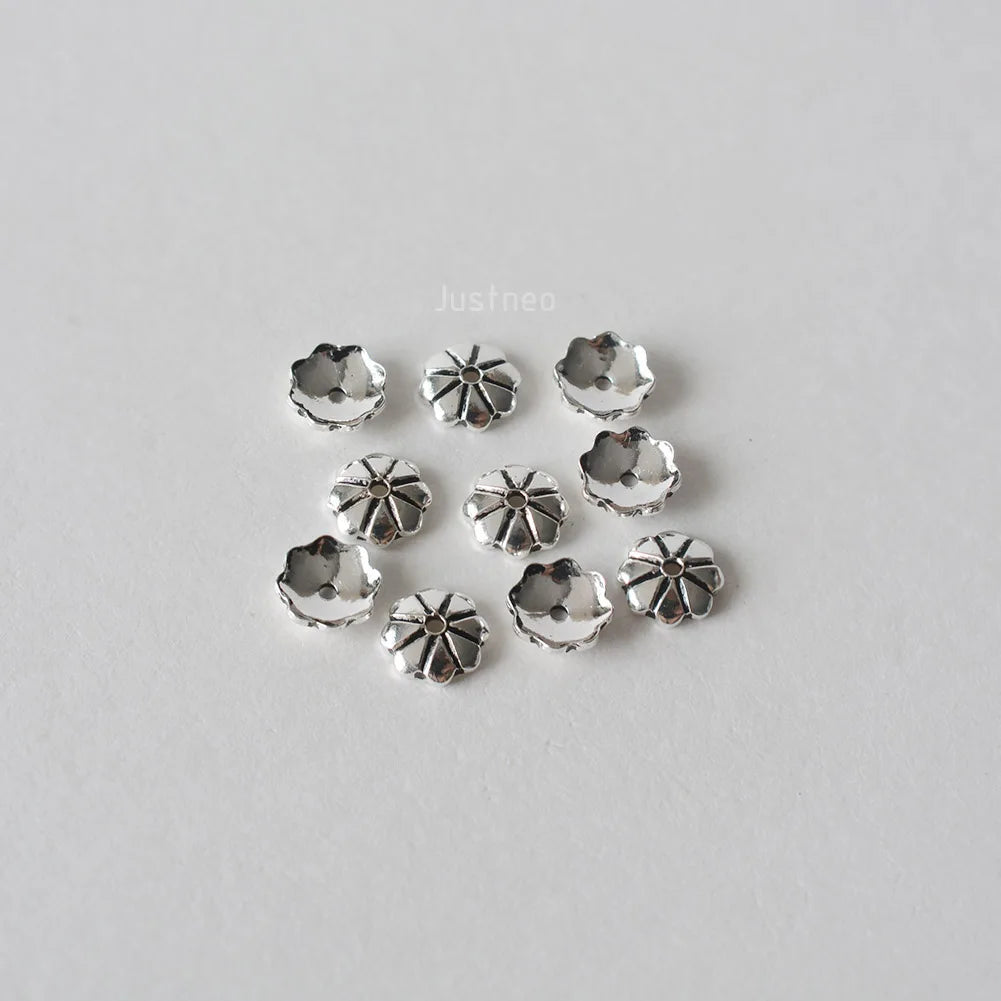 solid 925 sterling silver bead cap, spacer bead caps, jewelry diy silver findings/components PA355