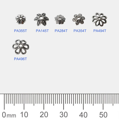 925 Sterling Silver Bead Caps, Oxidized Silver Flower Spacer Bead End Caps For Jewelry Making Bulk, DIY Jewelry Accessories