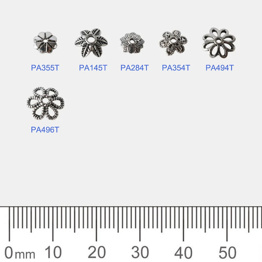 925 Sterling Silver Bead Caps, Oxidized Silver Flower Spacer Bead End Caps For Jewelry Making Bulk, DIY Jewelry Accessories