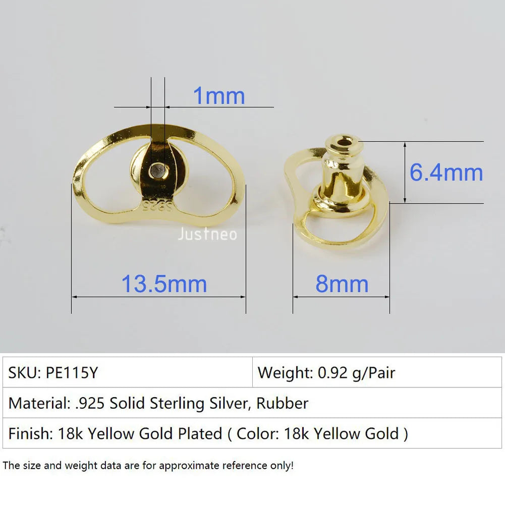 925 Sterling Silver Earring Backs for Droopy Ears, Hypoallergenic Earring Backs for Heavy Earring