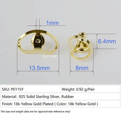 925 Sterling Silver Earring Backs for Droopy Ears, Hypoallergenic Earring Backs for Heavy Earring