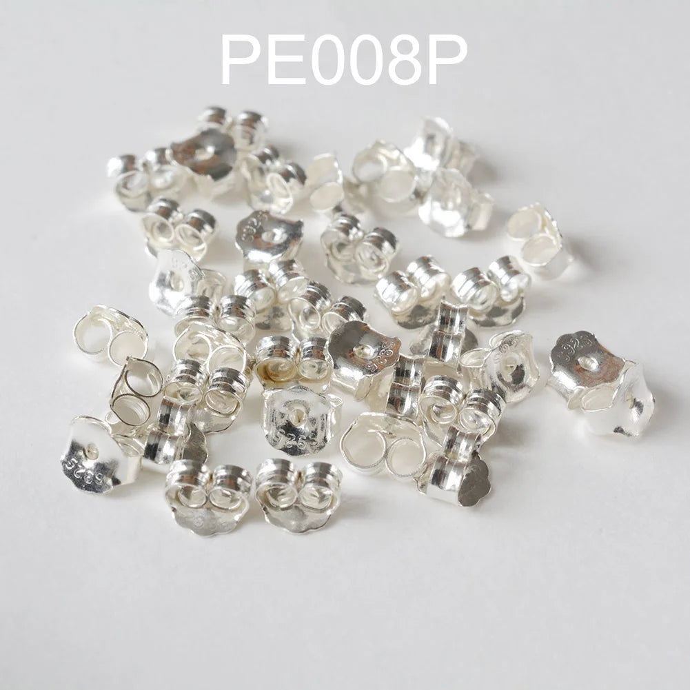 925 Sterling Silver Earring Backs, Silver butterfly earring backs, hypoallergenic earring backs for studs