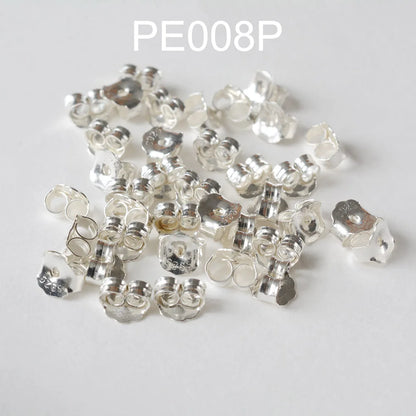 925 Sterling Silver Earring Backs, Silver butterfly earring backs, hypoallergenic earring backs for studs