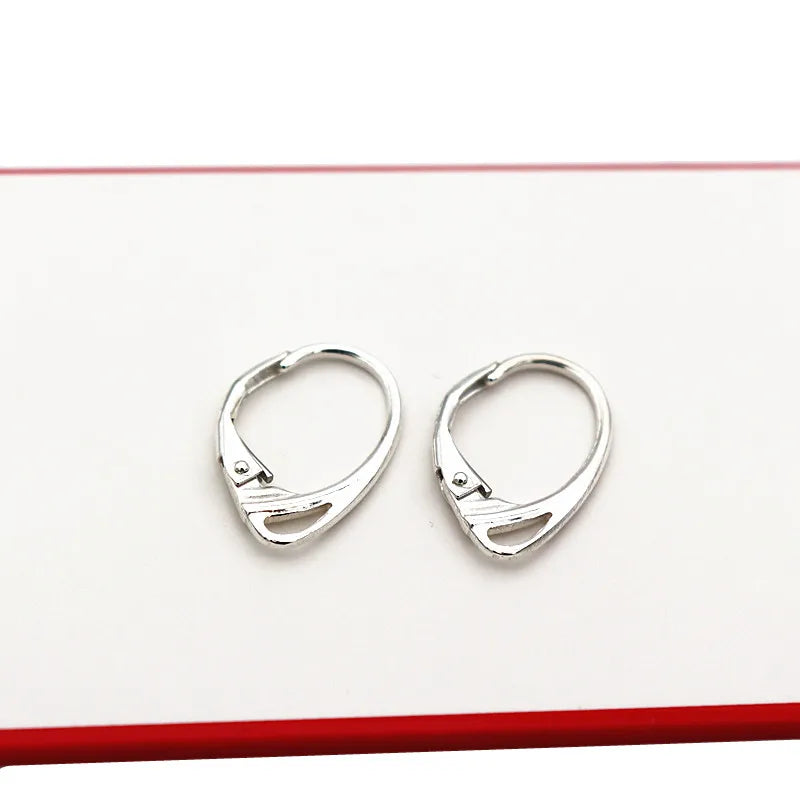 1 Pair Solid 925 Sterling Silver French Leverback Hinged Earring Wire Hook with Closed Jump Ring DIY Accessories Making Supplies