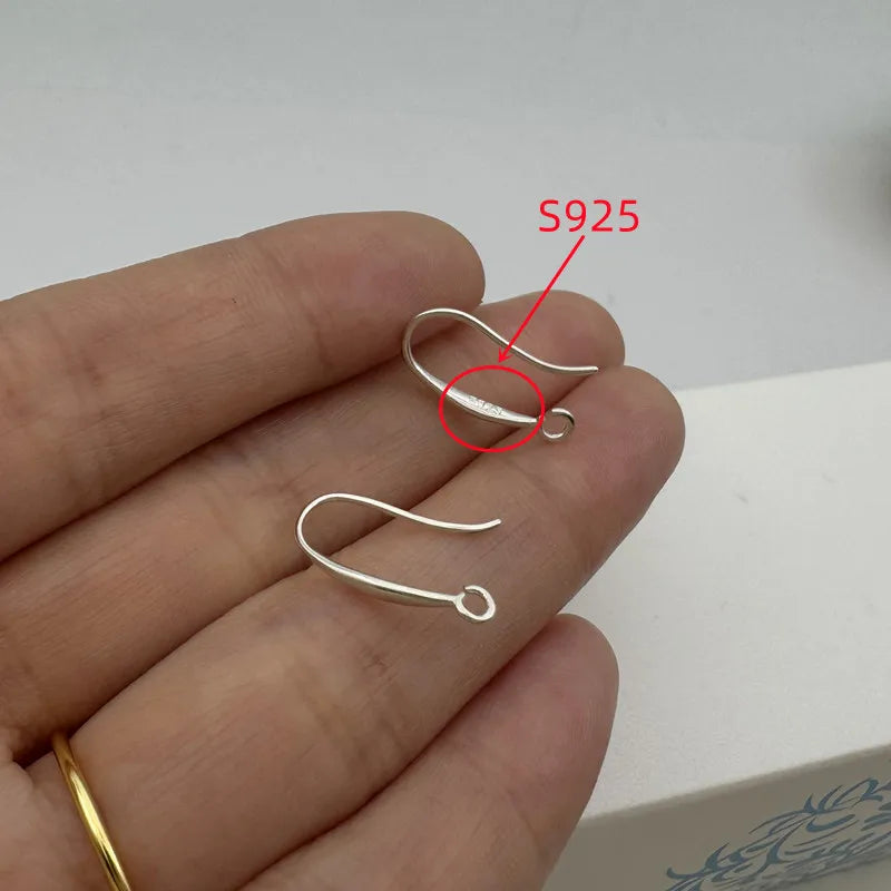 1Pair Solid 925 Sterling Silver Earring Hooks Open Jump DIY Jewelry Making Accessories Finding Components
