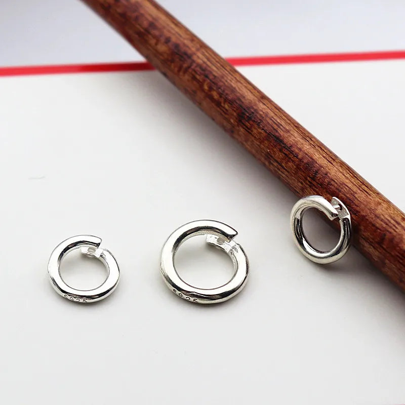 Solid 925 Sterling Silver DIY Jewelry Pendant Connector Bails Clasp Round Components Finding Accessories Making