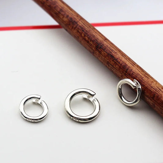 Solid 925 Sterling Silver DIY Jewelry Pendant Connector Bails Clasp Round Components Finding Accessories Making