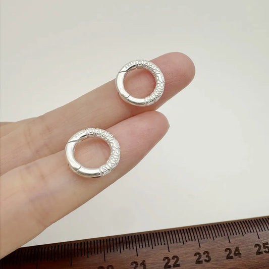 1PCS Solid 925 Sterling Silver 12mm Spring Clasp Round  DIY Jewelry Making Cloud Connector  Accessories Finding