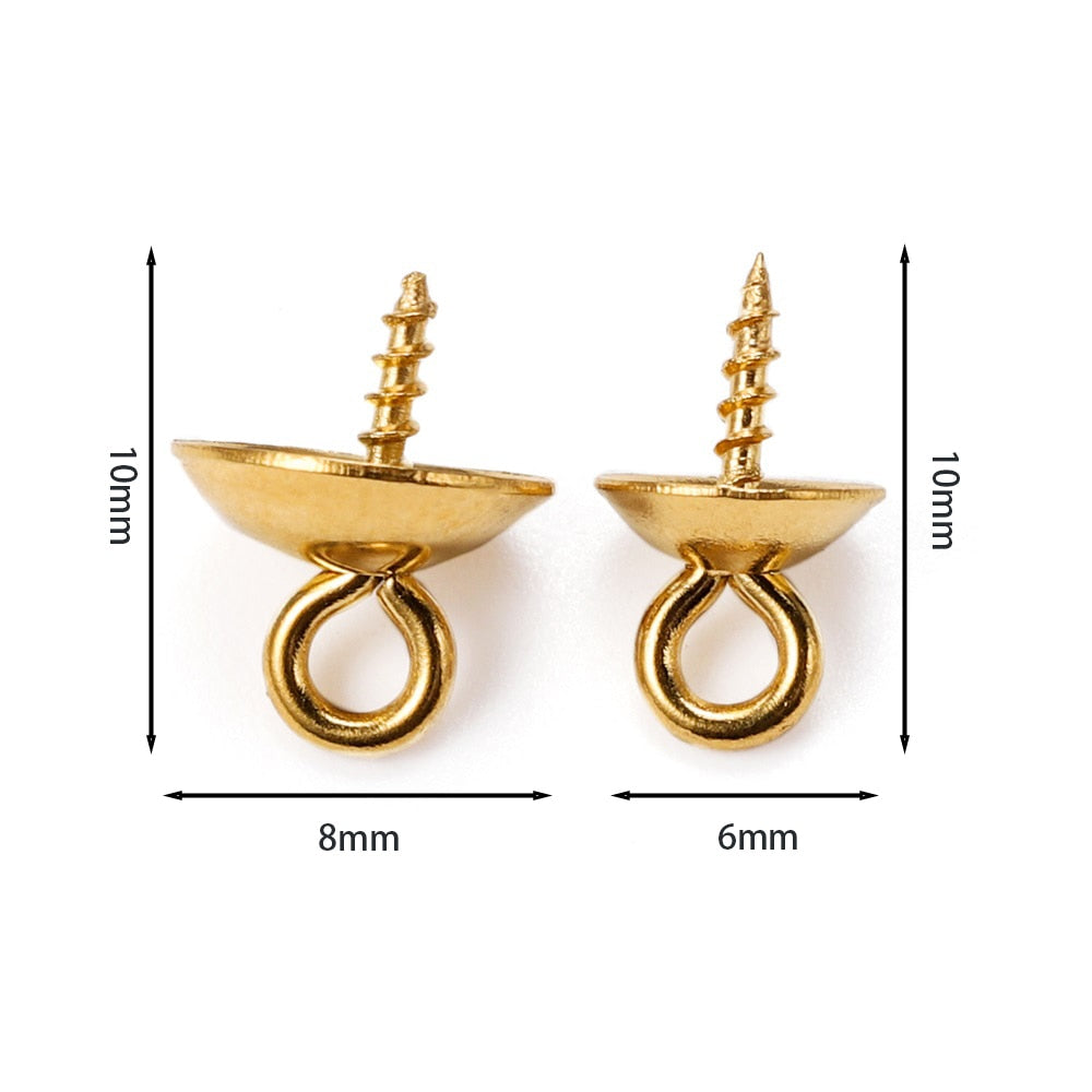 Stainless Steel Tone Screw Eyes, 30pcs