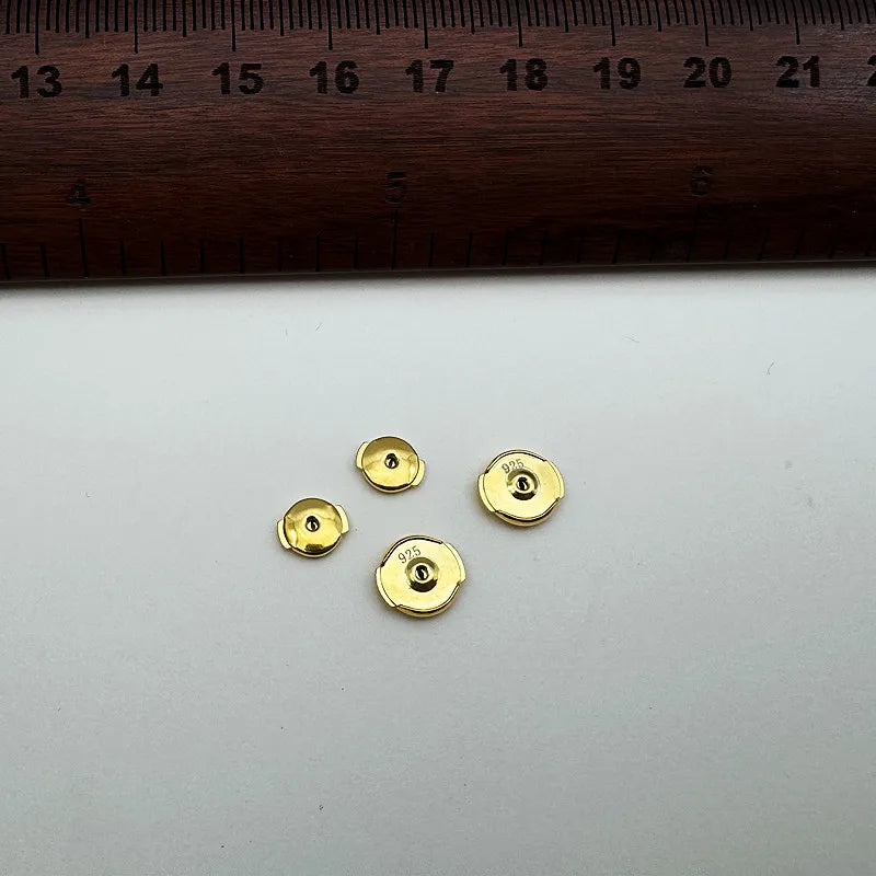 1 Pair Solid 925 Sterling Silver Earring Backs 18k Gold Studs Locking Safety Hypoallergenic DIY Jewelry Making Accessories