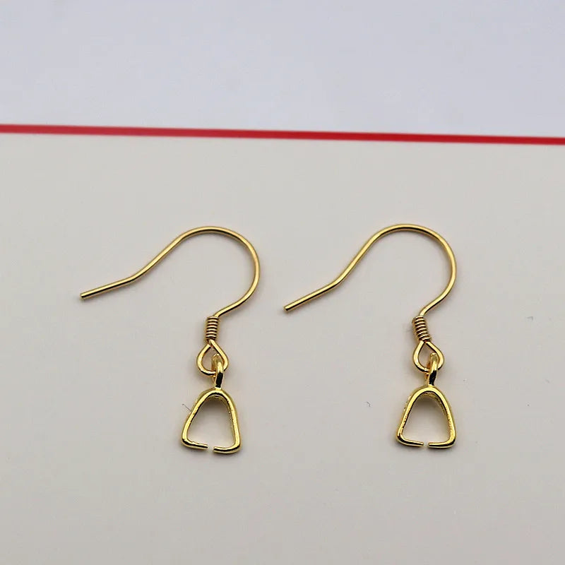 1Pair Solid 925 Sterling Silver Earring Hook with Small Pinch Clasp Connector Clip Bail Pendant DIY Jewelry Findings Accessories