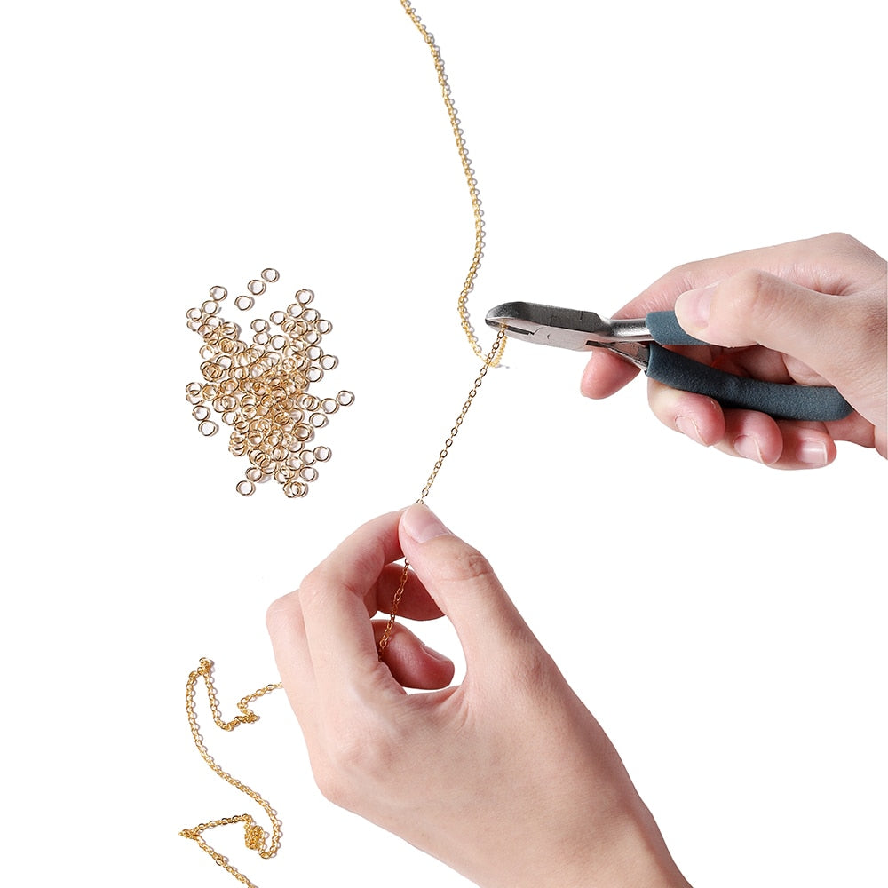 Alloy Link Chain With Jump Rings Lobster Clasps, 3Meter