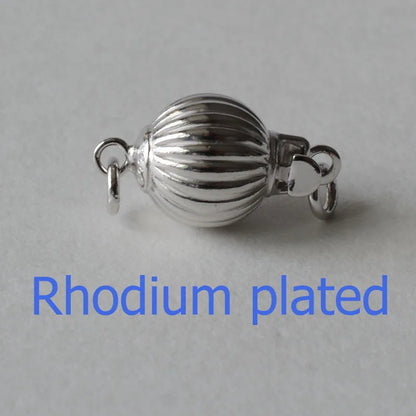 solid 925 sterling silver clasp,round corrugated box tab buckle with safety loop clasp