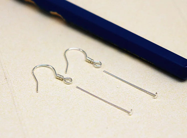1Pair 925 Sterling Silver Earrling Settings Diy Jewelry Making Components For Round Beads Findings