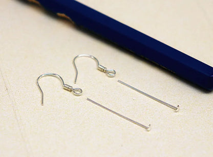 1Pair 925 Sterling Silver Earrling Settings Diy Jewelry Making Components For Round Beads Findings