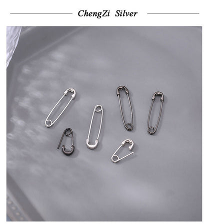 Wholesale 925 Sterling Silver Pin Earrings New Fashion Hip HopCool Handsome Men and Women Clip Ear Stud Jewelry