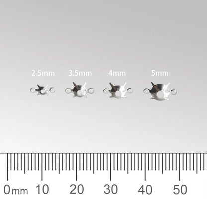 925 Sterling Silver CZ Link Connector Component blanks Settings With Double Loops for Jewelry Making Findings