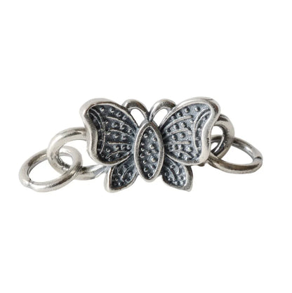 Solid .925 Sterling Silver S Hook Clasp, Oxidized Silver S-Hook Clasp Connector, Antiqued Silver Jewelry Finding