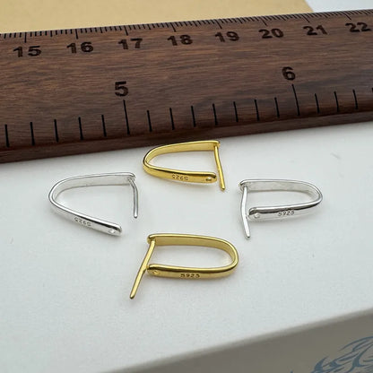 1PCS Solid 925 Sterling Silver Pendant Connector for Jade DIY Jewelry Making Buckle with Neddle Accessories