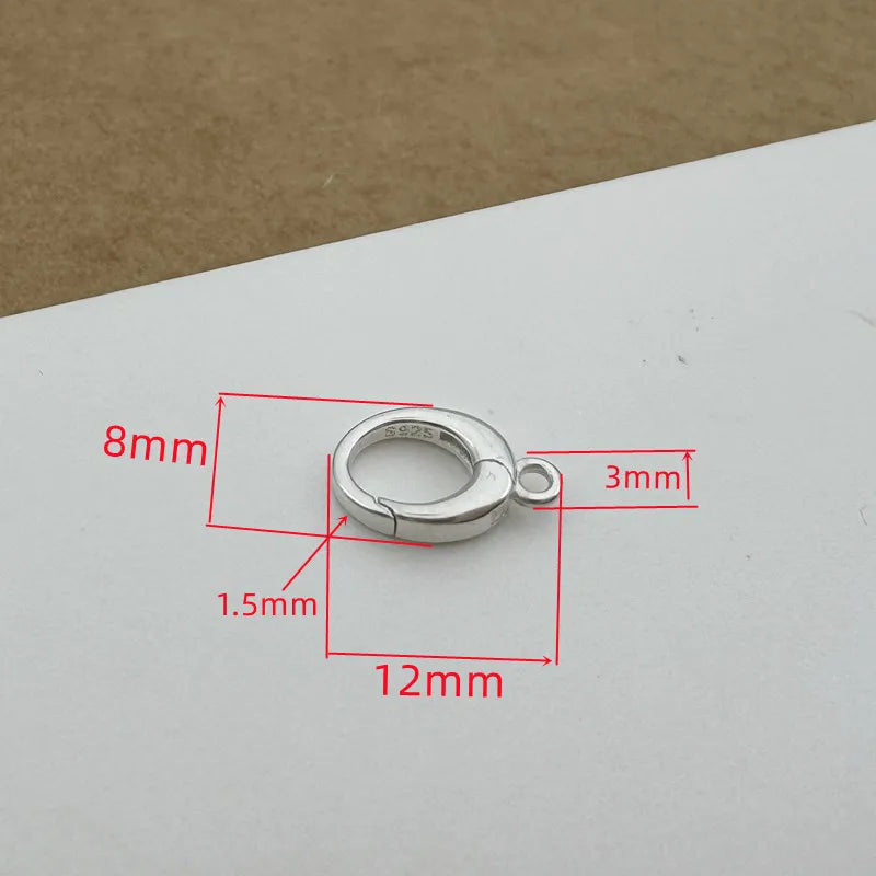 1PCS Solid 925 Sterling Silver Lobster Buckle Spring Buckle Pearl Chain Connector DIY Accessories Making Components Finding