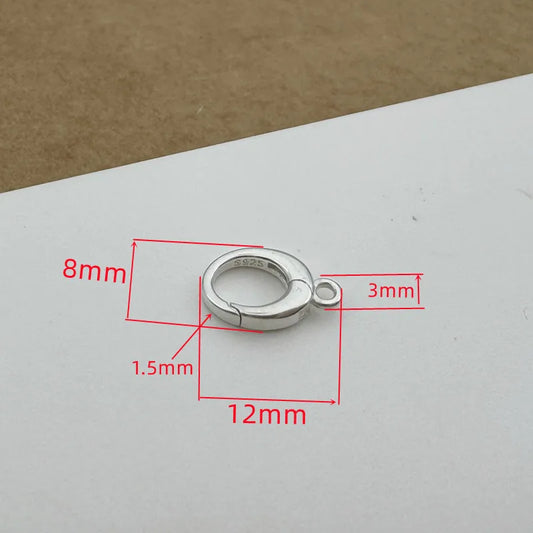 1PCS Solid 925 Sterling Silver Lobster Buckle Spring Buckle Pearl Chain Connector DIY Accessories Making Components Finding