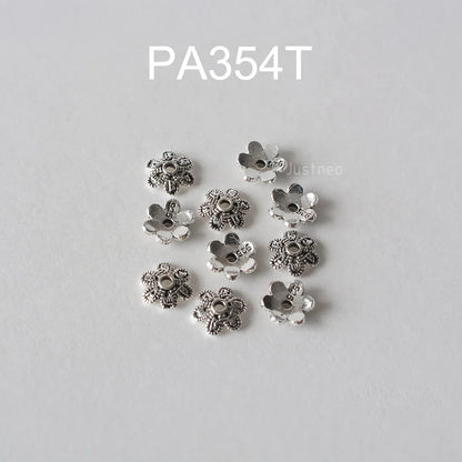 925 Sterling Silver Bead Caps, Oxidized Silver Flower Spacer Bead End Caps For Jewelry Making Bulk, DIY Jewelry Accessories