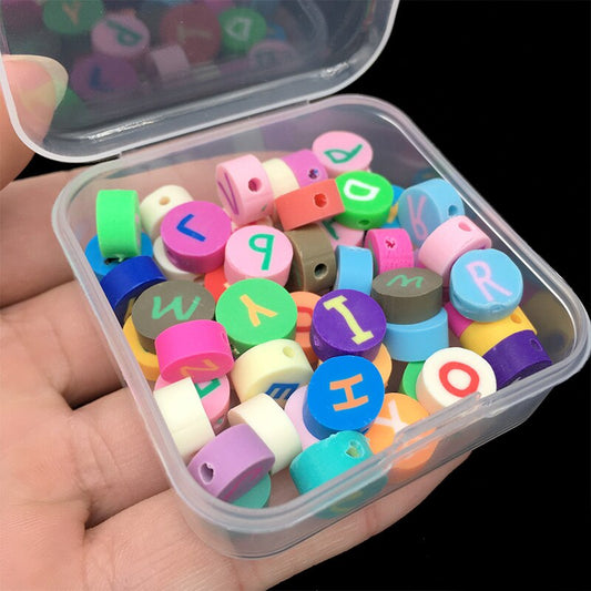 50pcs Lettered Polymer Clay Beads DIY Kit