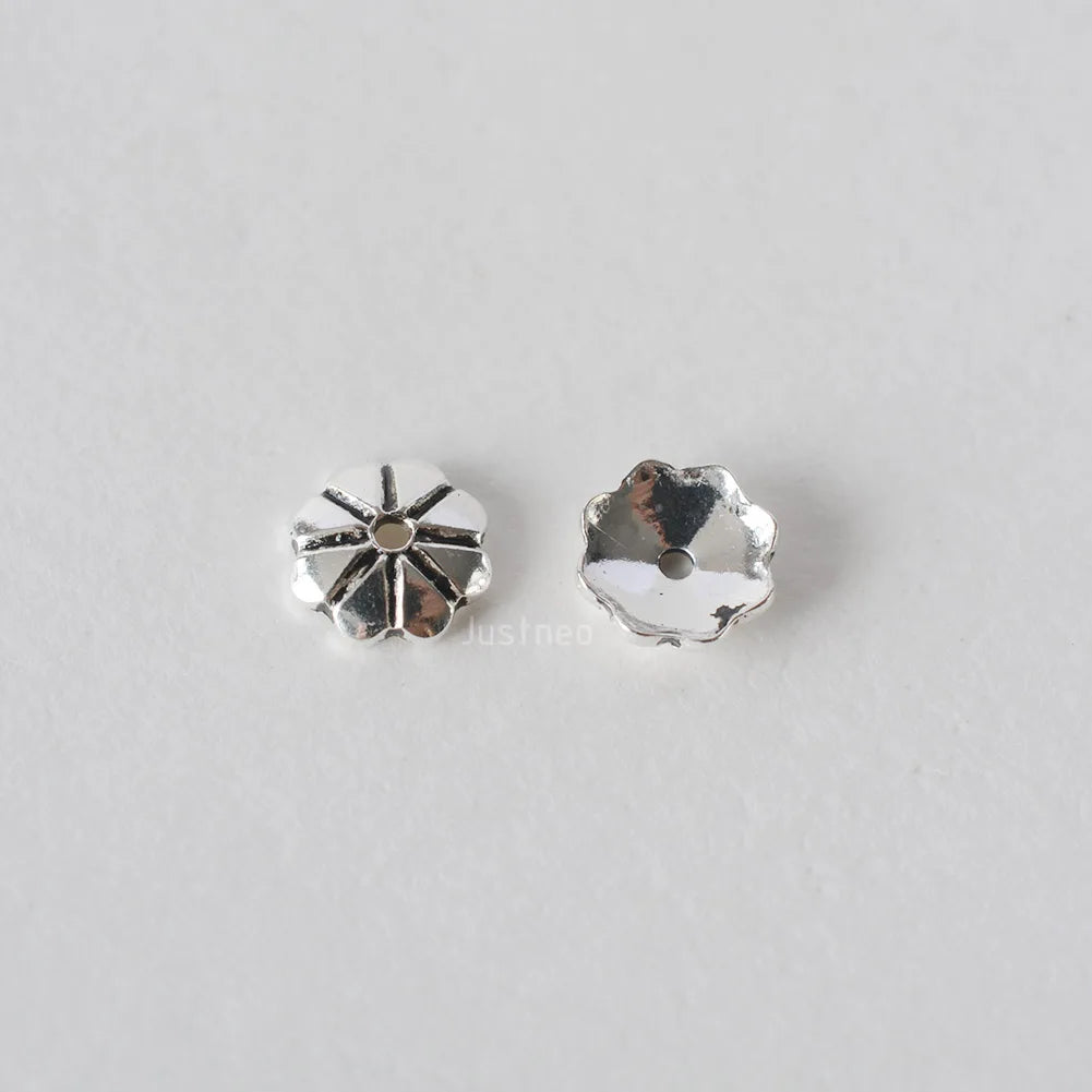 solid 925 sterling silver bead cap, spacer bead caps, jewelry diy silver findings/components PA355