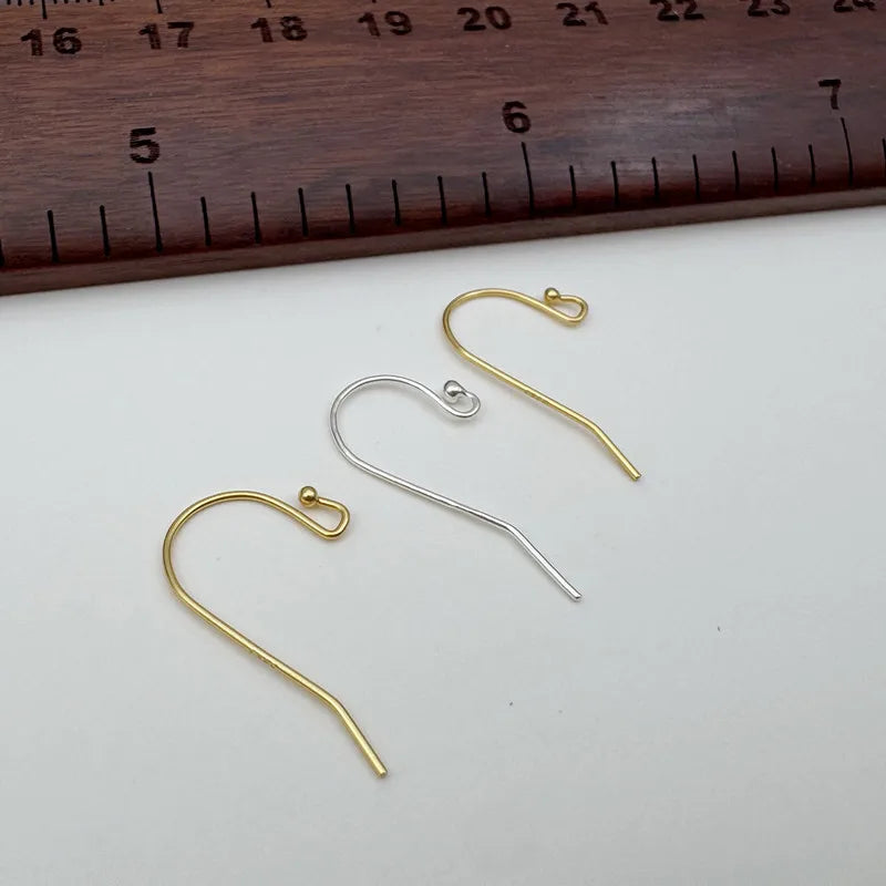 1Pair Solid 925 Sterling Silver Earring Hooks 0.6mm DIY Accessories Making Ear Hook in Various Color Components Finding