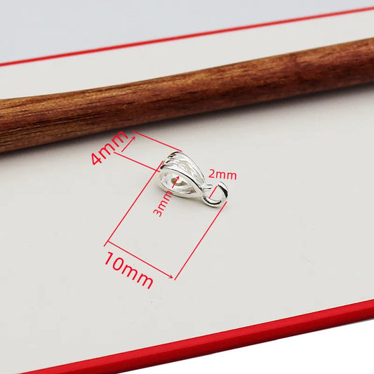1 PCS Solid 925 Sterling Silver Bail Connector with Open Jump Slider Pendant Clasp Diy Jewelry Making Accessories