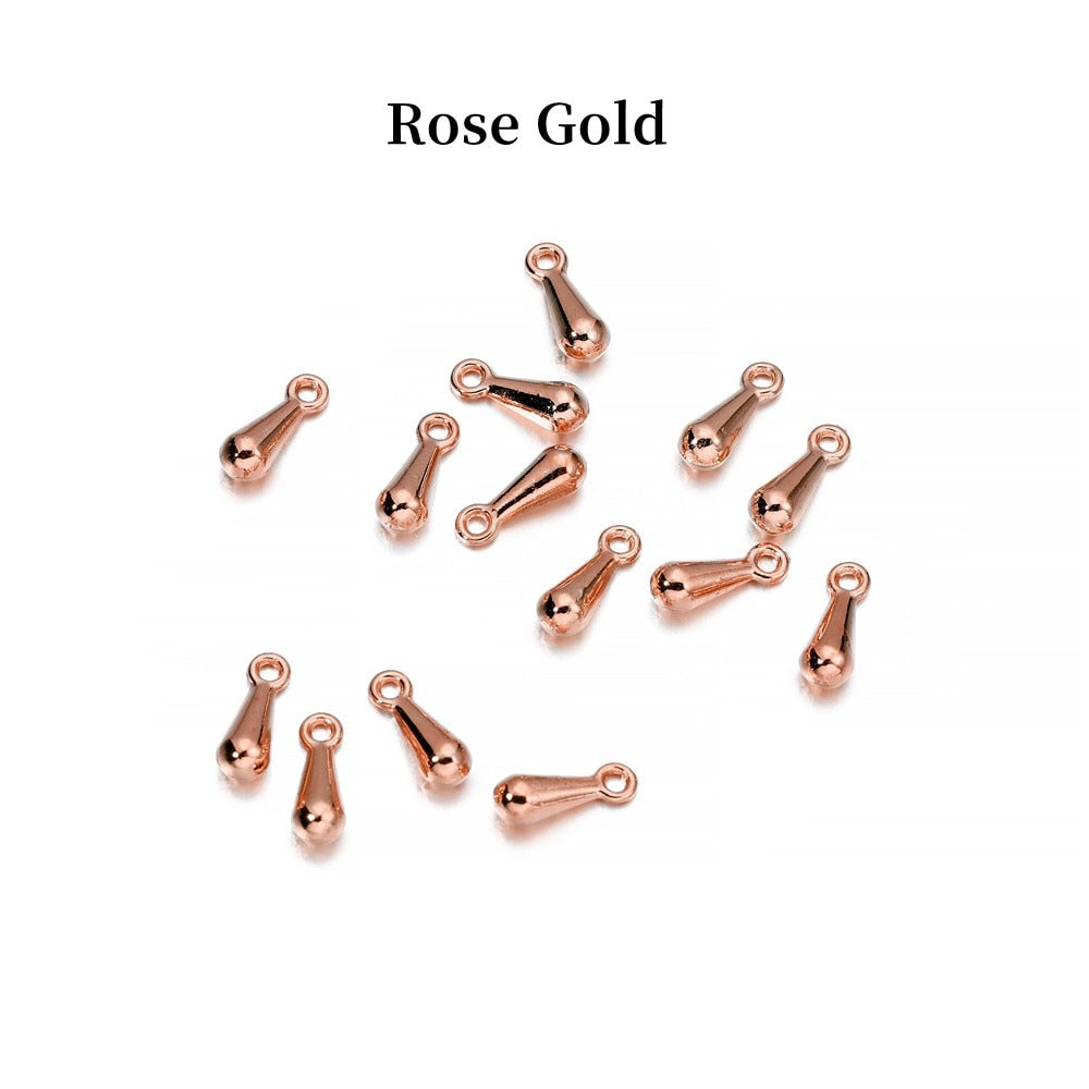 Gold Copper Water Drop End Beads 2x7 3x9mm, 200pcs