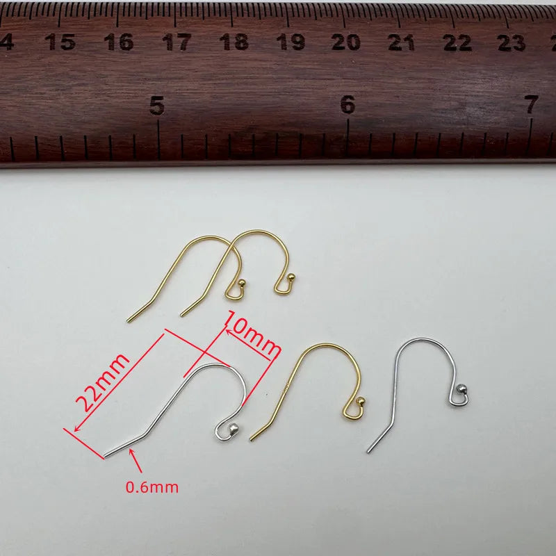 1Pair Solid 925 Sterling Silver Earring Hooks 0.6mm DIY Accessories Making Ear Hook in Various Color Components Finding