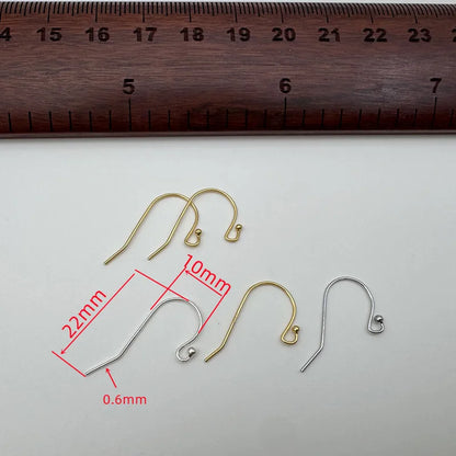 1Pair Solid 925 Sterling Silver Earring Hooks 0.6mm DIY Accessories Making Ear Hook in Various Color Components Finding